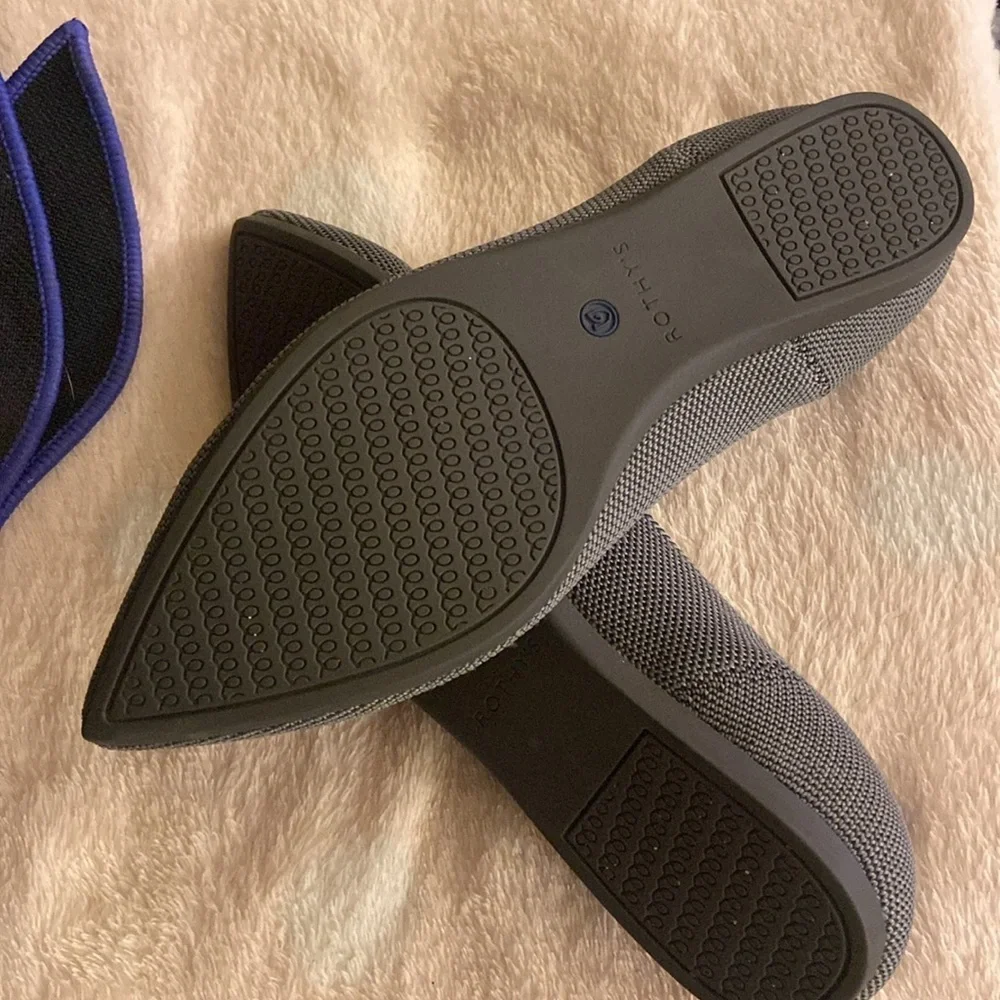 Rothy's The Point Cloud Grey Birdseye Knit Fabric Ballet Flats Women’s SZ 8 - Picture 6 of 7